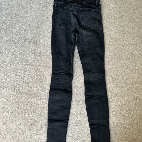 J Brand Black Distressed Cigarette Leg Denim - Sz 26 - Picture 5 of 11